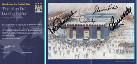 Autographed MANCHESTER CITY : A superbly produced menu for the last ever Luncheon at Maine Road,