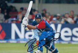 Ravi Bopara signed 12x8 inch colour photo pictured in action for England in one day international.