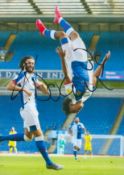Tyrhys Dolan signed 12x8 inch colour photo pictured celebrating while playing for Blackburn