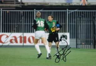 Autographed JIMMY RIMMER 12 x 8 Photograph : Col, depicting a defining moment in the 1982 European
