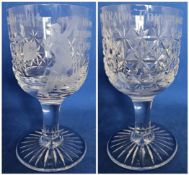 Cricketer Engraved Crystal Wine Glass 'Happy Birthday Geoff'. (Pam and Frank Foresters Arms 21 Oct
