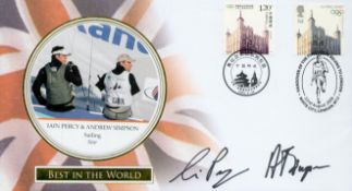 Iain Percy and Andrew Simpson (Sailing star) signed Best in the World Beijing Olympic games FDC.