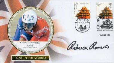 Rebecca Romero (Cycling individual pursuit) signed Best in the World Beijing Olympic games FDC.