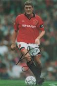 Steve Bruce signed 12x8 inch colour photo pictured in action for Manchester United. Good