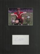 Emlyn Hughes 16x12 inch overall mounted signature piece includes signed album page and colour