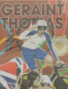 Sport. Olympian Geraint Thomas signed 13.5 x 10-inch colour magazine page. Signed in black ink.