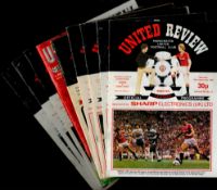 Football Manchester United programme collection includes 9 dating from 1982 to 1998 includes some