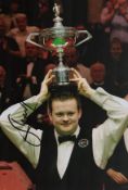 Shaun Murphy signed 12x8 inch colour photo pictured with the World championship trophy. Shaun