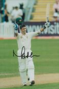 Mike Hussey signed 12x8 inch colour photo pictured while playing for Australia in test match