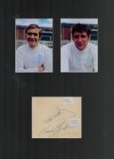 Leeds United Legends Terry Cooper and Norman Hunter 16x12 inch overall mounted signature piece