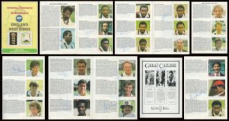 Cricket England v West Indies 1984 Headingly test match multi signed vintage programme includes