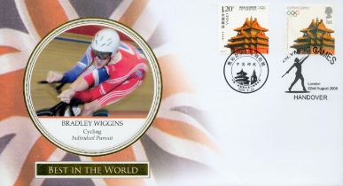 Bradley Wiggins (Cycling individual pursuit) UNSIGNED Best in the World Beijing Olympic games FDC.