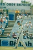David Gower signed 12x8 inch colour photo pictured while playing test match cricket for England.
