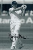 Martyn Moxon signed 12x8 inch black and white photo pictured while playing for Yorkshire. Good