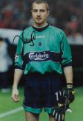 Jerzy Dudek signed 12x8 inch colour photo pictured while playing for Liverpool F.C. Good