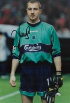 Jerzy Dudek signed 12x8 inch colour photo pictured while playing for Liverpool F.C. Good