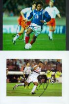 Football collection 5 signed colour photos includes great names such as Paulo Sousa, Christian