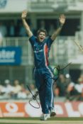 James Anderson signed 10x8 inch colour photo pictured in action in One Day International for
