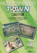 Football Tom Finney signed Huddersfield Town v Preston North End vintage programme Barclays Division