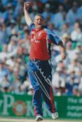 Darren Gough signed 12x8 inch colour photo pictured in one day international for England. Good