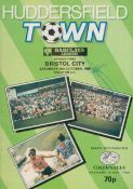 Football Joey Jones signed Huddersfield Town v Bristol City vintage programme Barclays Division