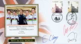 Ed Clancy, Geraint Thomas and Paul Manning (Cycling team pursuit) signed Best in the World Beijing