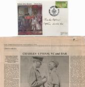 Charles Upham signed National Army Museum cover. Comes with copy of Times obituary and bio page.