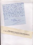 WW2. Warrant Officer Wilfred G Bickley CGM signed handwritten letter. Bickley was Leonard Cheshire's