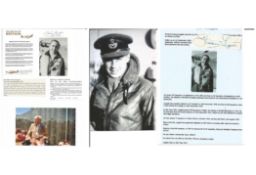 WW2 BOB fighter pilot Percival Leggett 615 sqn signature piece with biography details fixed to A4