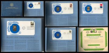 1980 United States First Day Cover Gold Collection, bearing authentic proof quality specimens of