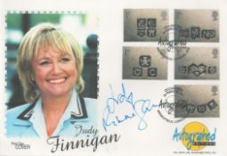 Judy Finnigan signed FDC. 5 stamps and 2 postmarks Occasions 6 Feb 2001. Good condition. All