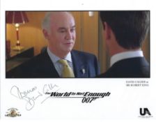 David Calder signed James Bond The World is not Enough 10x8 inch colour promo photo. Good condition.