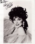 British Actress Dame Joan Collins signed 10 x 8 inch black and white photo. Signed in black ink,