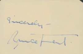 Bruce Trent signed autograph Approx. size 3.25x2.5 Inch. Was an Actor & Writer. Good condition.