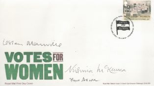 Virginia McKenna, Lesley Manville and Fleur Adcock signed Votes for Women FDC. 1 Stamp and 1