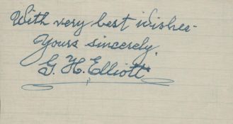 G. H. Elliott signed autograph approx. 4.5x2.5 Inch. George Henry Elliott Was a British music hall