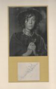 Wendy Hiller 17x11 overall mounted signature piece includes vintage black and white photo and signed