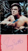 Terry Scott signed 5x3 album page and colour 6x5 colour Carry on photo. Good condition. All