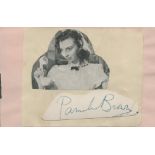 Pamela Brown signed autograph page include a black & white cut out picture. Was a British actress.