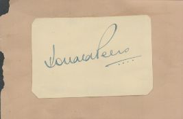 Donald Peers signed autograph on a small card approx.3.5x2.5 Inch fix onto a light brown sheet of