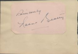 Robert Beatty signed autograph cut out fix onto white sheet of paper. Approx. size 5.50x3.75 Inch.