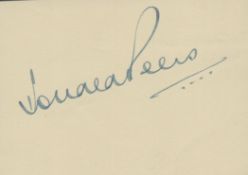 Donald Peers signed autograph approx. size 3.75x2.75 Inch. Was a popular Welsh singer. Good