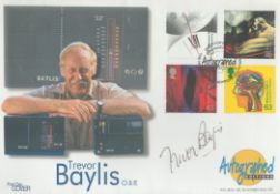 Trevor Baylis signed FDC. 4 Stamps and 1 Postmark 12 Jan 1999. Good condition. All autographs come