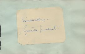 Bruce Trent signed autograph small white card cut out Approx. 3.5x2.5 Inch fix onto pale blue