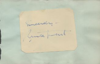 Bruce Trent signed autograph small white card cut out Approx. 3.5x2.5 Inch fix onto pale blue