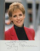 Sally Magnusson signed colour photo. Broadcaster. 5 x 4 Inch. Good condition. All autographs come