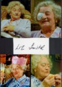 Liz Smith Signed Autograph Card With Glossy Photos Affixed to A4 Black Card. Good condition. All