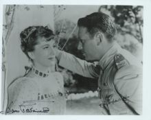 Joan Fontaine and Douglas Fairbanks Jr signed 10x8 inch black and white photo. Good condition. All