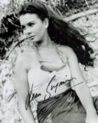 Jean Simmons signed 10x8 inch black and white photo. Good condition. All autographs come with a
