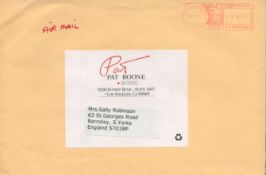 Pat Boone signed 9x6 inch envelope. Good condition. All autographs come with a Certificate of